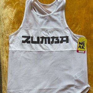 Zumba Fitness Easten Flavor White Mesh Tank Top - Breathable S